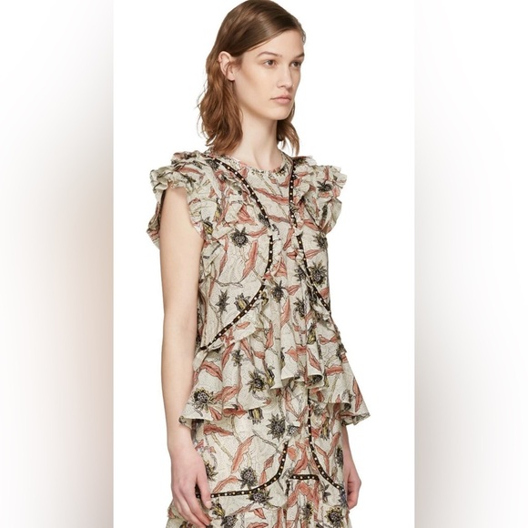 SOLD—⭐️Isabel Marant Unice Floral Blouse in Cream *flaw*⭐️ - Picture 1 of 8